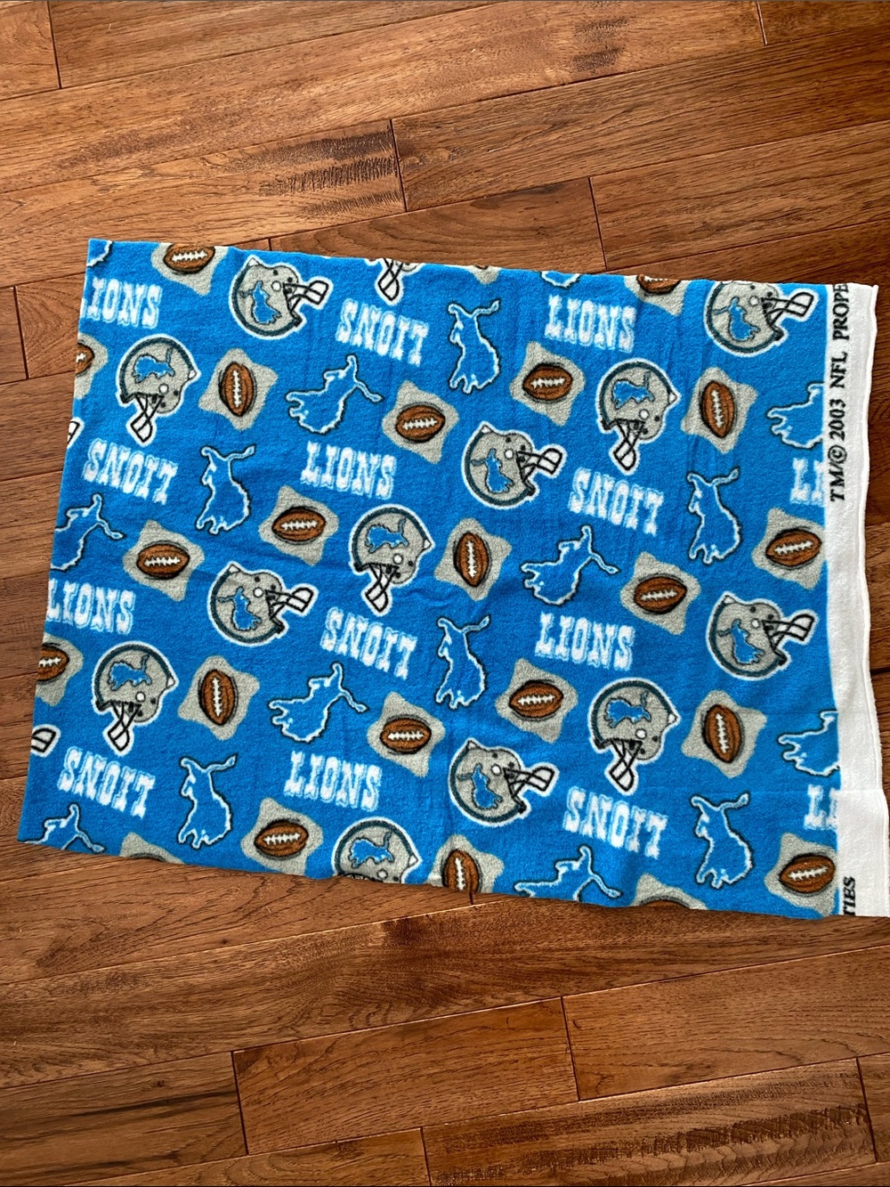 Vintage Detroit Lions Blue fleece fabric- NFL Licensed